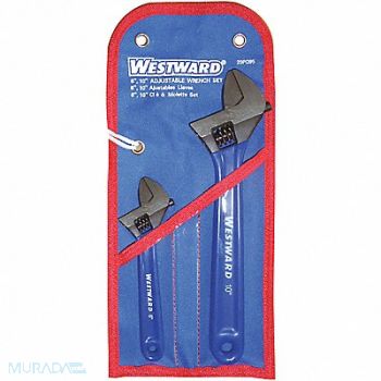 WESTWARD Adj. Wrench Set CV Steel 6 to 10, 20PG95