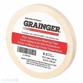 GRAINGER APPROVED Masking Tape 1/2 W 60 yd L Tan, 20PH94