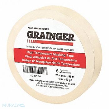 GRAINGER APPROVED Masking Tape 1 W 60 yd L Tan, 20PH96