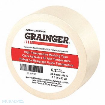 GRAINGER APPROVED Masking Tape 1 1/2 W 60 yd L Tan, 20PH97