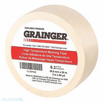 GRAINGER APPROVED Masking Tape 2 W 60 yd L Tan, 20PH98