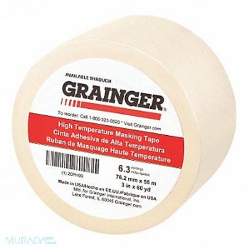 GRAINGER APPROVED Masking Tape 3 W 60 yd L Tan, 20PH99