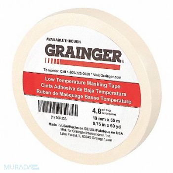 GRAINGER APPROVED Masking Tape 3/4 W 60 yd L Tan, 20PJ08