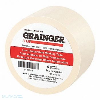GRAINGER APPROVED Masking Tape 3 W 60 yd L Tan, 20PJ12