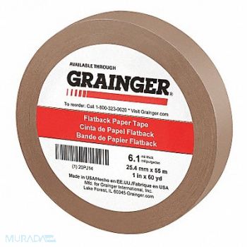 GRAINGER APPROVED Masking Tape 1 W 60 yd L Brown, 20PJ14