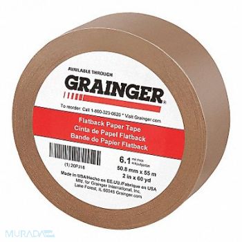 GRAINGER APPROVED Masking Tape 2 W 60 yd L Tan, 20PJ16