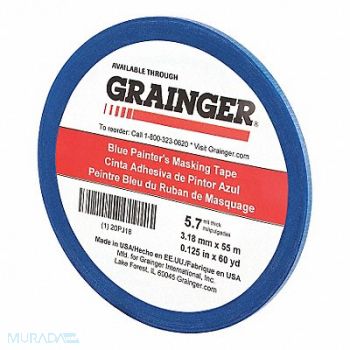 GRAINGER APPROVED Painters Masking Tape 1/8 W 60yd L Blue, 20PJ18