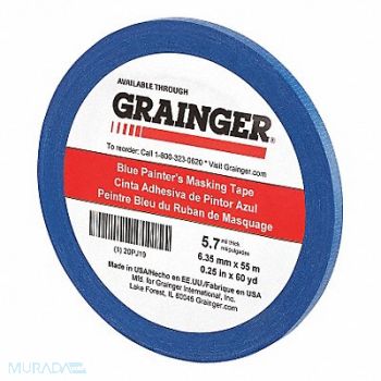 GRAINGER APPROVED Painters Masking Tape 1/4 W 60yd L Blue, 20PJ19