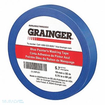 GRAINGER APPROVED Painters Masking Tape 3/4 W 60yd L Blue, 20PJ21