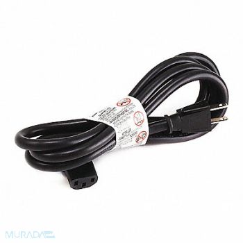 GRAINGER APPROVED PC Pwr Cord 5-15P IEC C13 10 ft Blk 15A, 20PX10