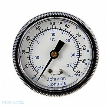 JOHNSON CONTROLS Temp Indicator 40 to 240F 3-1/2 Dia., 20RG16
