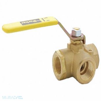 GRAINGER APPROVED Ball Valve 1 in 3-Way Brass, 20RH44