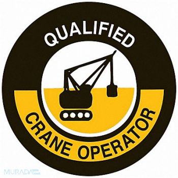 BRADY Hard Hat Emblem Label 2in. Dia 4 Labels, 20RY64