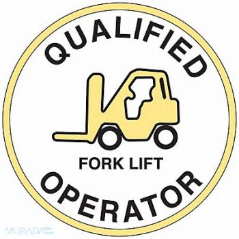 BRADY Hard Hat Emblem Labl 2in. Dia Vinyl PK4, 20RY65