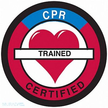 BRADY Hard Hat Emblem Label 2in. Dia Vinyl, 20RY73