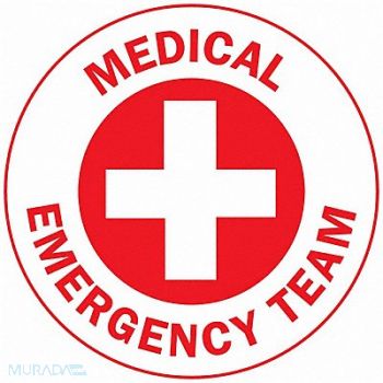 BRADY Hard Hat Emblem Labl 2in. Dia Vinyl PK4, 20RY86