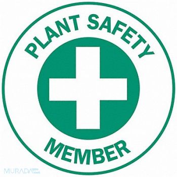 BRADY Hard Hat Emblem Labl 2in. Dia Vinyl PK4, 20RY94