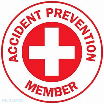 BRADY Hard Hat Emblem Labl 2in. Dia Vinyl PK4, 20RY96