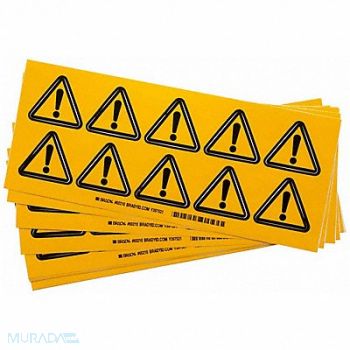 BRADY Warning Labels 2inHx2inW Vinyl PK10, 20RZ18