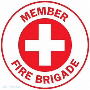 BRADY Hard Hat Emblem Labl 2in. Dia Vinyl PK4, 20RZ53