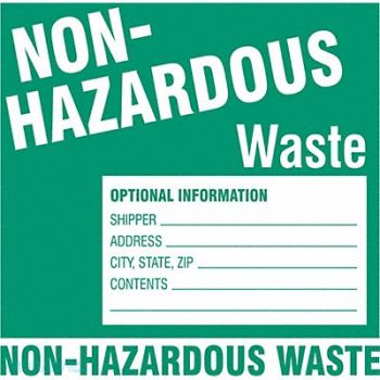BRADY DOT Handling Label Waste 6 W PK100, 20TD82