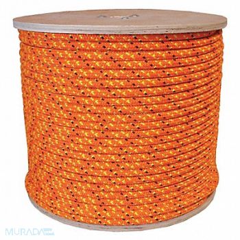 GRAINGER APPROVED Climbing Rope 7/16 in x 600 ft 24 Strand, 20TL58