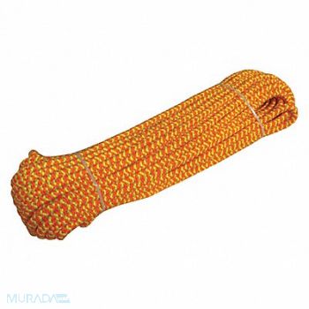 GRAINGER APPROVED Climbing Rope 1/2 in x 120 ft 16 Strand, 20TL60