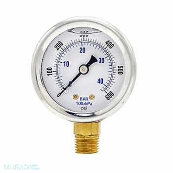 PIC GAUGES Pressure Gauge 1/4 in NPT 2 in, 20TU94