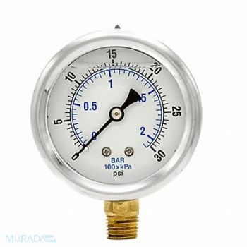 PIC GAUGES Pressure Gauge 1/4 in NPT 2-1/2 in, 20TV14