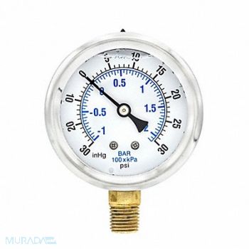 PIC GAUGES Compound Gauge 1/4 in NPT 2-1/2 in, 20TV16