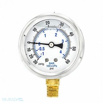 PIC GAUGES Compound Gauge 1/4 in NPT 2-1/2 in, 20TV17