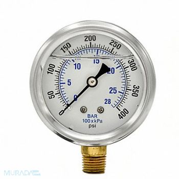 PIC GAUGES Pressure Gauge 1/4 in NPT 2-1/2 in, 20TV26