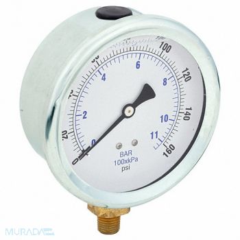 PIC GAUGES H8400 Pressure Gauge Liquid 4 in 160 psi, 20TV50