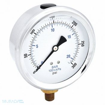 PIC GAUGES H8400 Pressure Gauge Liquid 4 in 300 psi, 20TV52
