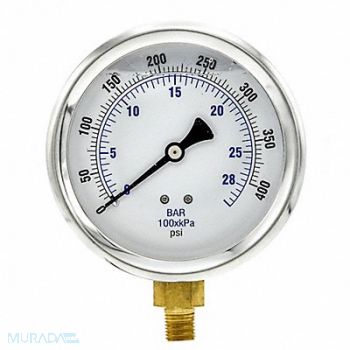 PIC GAUGES H8400 Pressure Gauge Liquid 4 in 400 psi, 20TV53