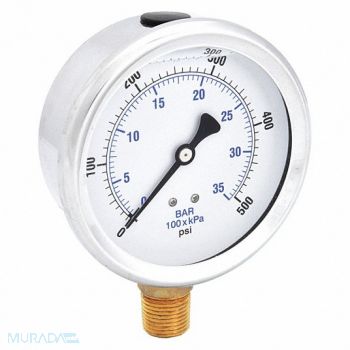 PIC GAUGES H8403 Pressure Gauge Liquid 4 in 500 psi, 20TV76