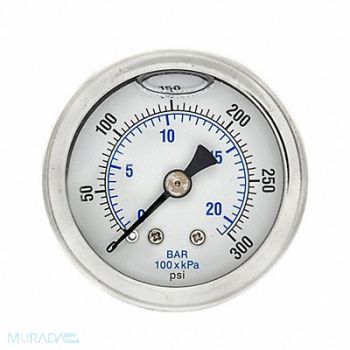 PIC GAUGES Pressure Gauge 1/8 in NPT 1-1/2 in, 20TV91