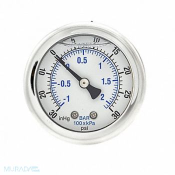 PIC GAUGES Compound Gauge 1/4 in NPT 2 in, 20TW01