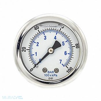 PIC GAUGES Pressure Gauge 1/4 in NPT 2 in, 20TW03