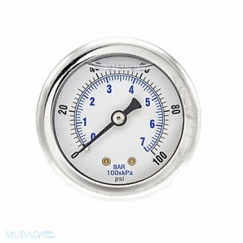 PIC GAUGES Pressure Gauge 1/8 in NPT 2 in, 20TW16