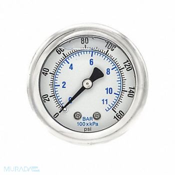 PIC GAUGES Pressure Gauge 1/8 in NPT 2 in, 20TW17