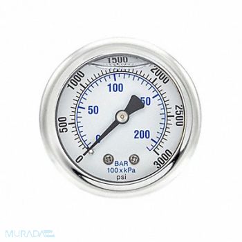 PIC GAUGES Pressure Gauge 1/8 in NPT 2 in, 20TW23