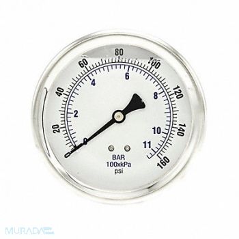 PIC GAUGES Pressure Gauge 1/4 in NPT 4 in, 20TW58
