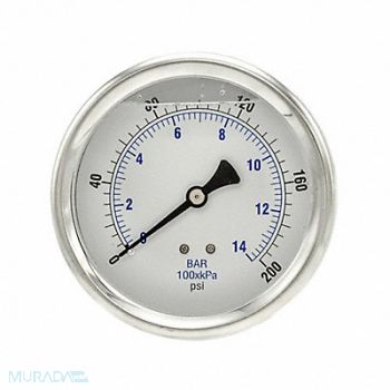 PIC GAUGES Pressure Gauge 1/4 in NPT 4 in, 20TW59
