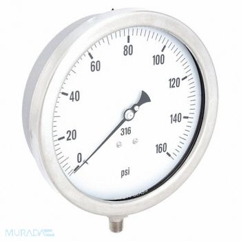 PIC GAUGES H8414 Pressure Gauge Heavy Duty 6 in 160 psi, 20TX65