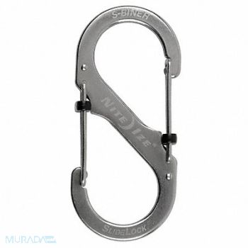 NITE IZE Carabiner Clip 3-35/64 in Silver, 20UZ12