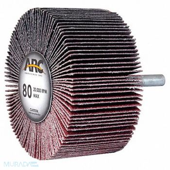 ARC ABRASIVES Mounted Flap Wheel 3 in D 80 Grit PK10, 20WU66