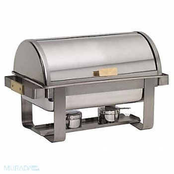 AMERICAN METALCRAFT Chafer Roll Top Stainless/Brass 8 qt., 20X506