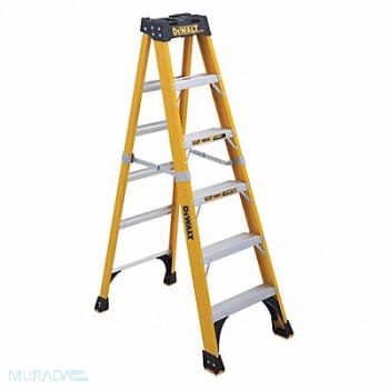DEWALT Stepladder Fiberglass 6 ft H 375 lb Cap, 20X993