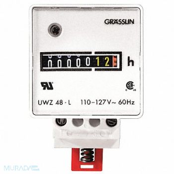 INTERMATIC Hour Meter 24VAC 60 Hz DIN Rail Mount, 20XF07
